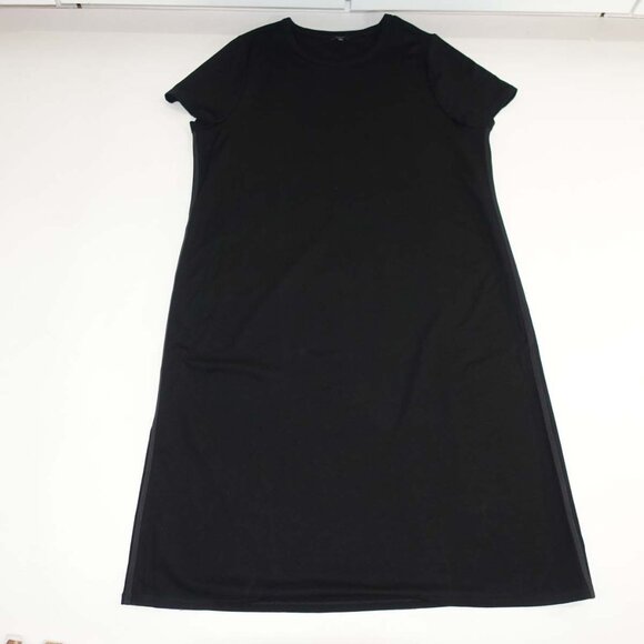 Talbots Women's Shift Dress Size 3X Petite NWT Short Sleeves Maxi Length Black - Picture 1 of 7